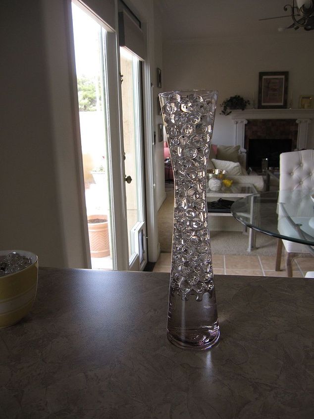 my first water bead garden, crafts, home decor, This vase was a dollar from Dollar Tree also