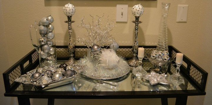 easy to create winter white vignette for the holidays, christmas decorations, seasonal holiday decor, I used two matching tall candlesticks