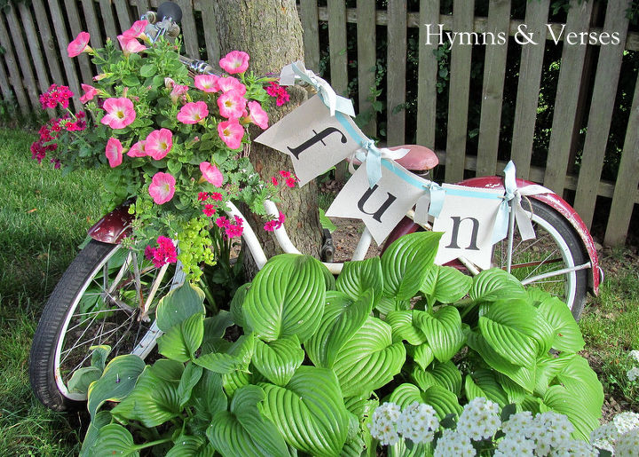 vintage bicycle basket planter take 2, crafts, flowers, gardening, painted furniture, repurposing upcycling, My sister s vintage Schwinn from the 1960 s