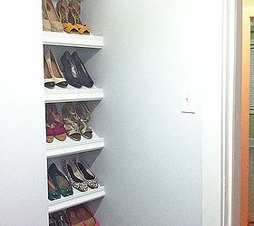 designer shoe shelves on a budget, cleaning tips, closet, diy, how to, shelving ideas, woodworking projects