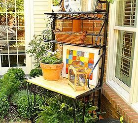 my ralph lauren courtyard, flowers, gardening, outdoor living, It became an instant potting bench bar server and sits in an area beside the herb garden