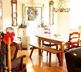 keeping it real holiday home tour, christmas decorations, seasonal holiday decor, Junk touches mixed with DIY makes a gorgeous light filled dining room
