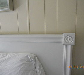 the lattice headboard i made but measured wrong so it ended up in the garden very, bedroom ideas, Rosettes easy peasy hollow core door