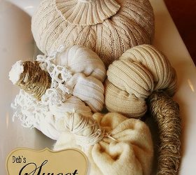 deb s original sweet sweater pumpkin tutorial, repurposing upcycling, seasonal holiday d cor, the Original Sweet Sweater Pumpkin designed by Debi Ward Kennedy in 2007 and sold at vintage shows on the West coast each fall since then Pumpkins AND the tutorial are now available at