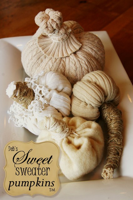 deb s original sweet sweater pumpkin tutorial, repurposing upcycling, seasonal holiday d cor, the Original Sweet Sweater Pumpkin designed by Debi Ward Kennedy in 2007 and sold at vintage shows on the West coast each fall since then Pumpkins AND the tutorial are now available at
