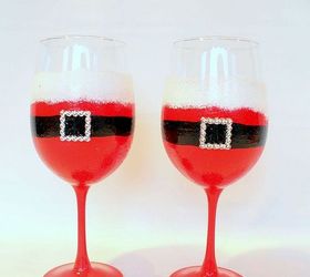 painted wine glass by brushes with a view, painting, Santa Wine Glass by Brushes with A View