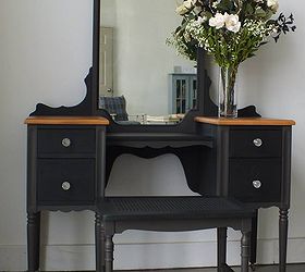 the little black dressing table, painted furniture, Bring it all together and voila the little black dressing table What lovely lady wouldn t want to sit here and get ready for that special evening out
