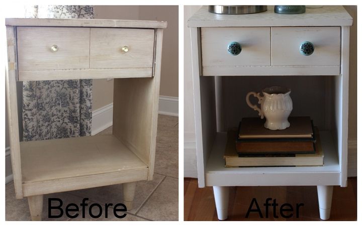 laminate nightstand makeover, painted furniture, Before After