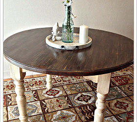 two toned stained table, painted furniture, After Two toned stained Table