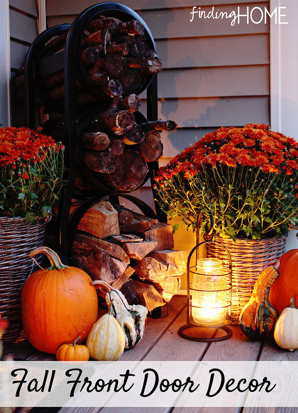 a fall front door makeover, doors, seasonal holiday decor