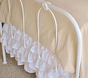 girls budget bedroom makeover, bedroom ideas, home decor, Re finished antique iron bed