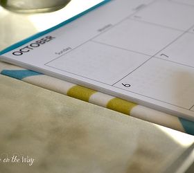 how to make a desk calendar fabric cover, crafts, The calendar fits perfectly in the cover