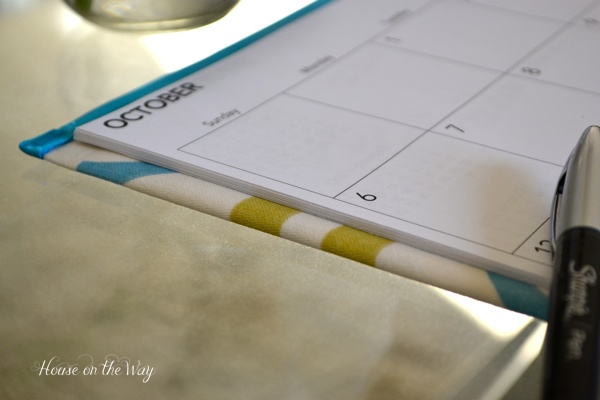 how to make a desk calendar fabric cover, crafts, The calendar fits perfectly in the cover