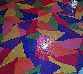 colored paper floor in you room, diy renovations projects, flooring