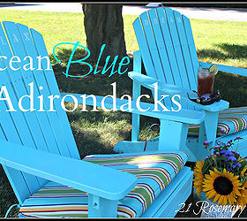 the blue friday girls, outdoor furniture, outdoor living, painted furniture, Painted Adirondack chairs