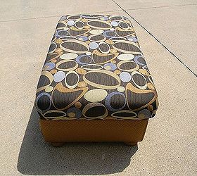 reupholstering a storage ottoman, painted furniture, storage ideas, Here she is Doesn t she look lovely It was a long time coming but I did it