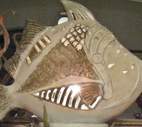 fish accent light wish i was at the beach, home decor, repurposing upcycling, THE BIG FISH