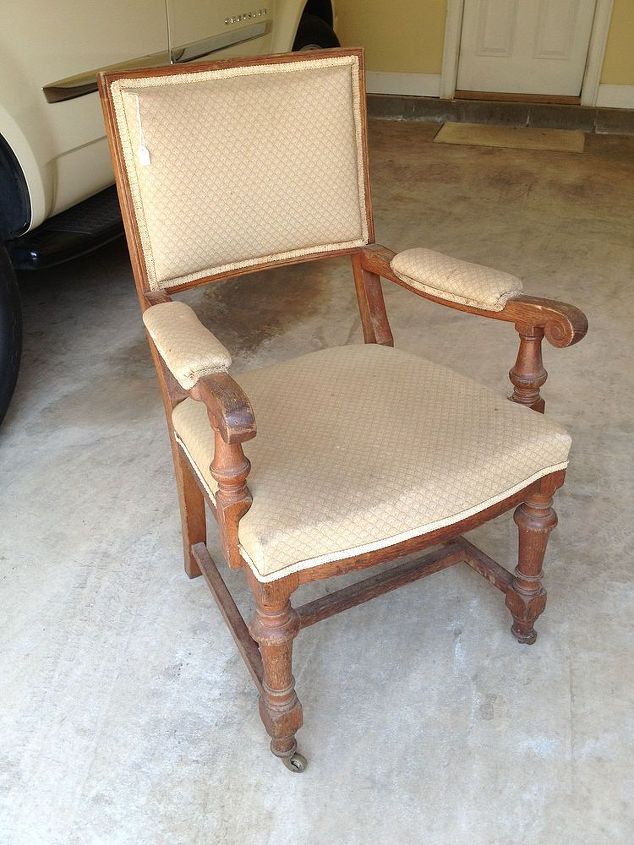 german grain sack chair redo, painted furniture