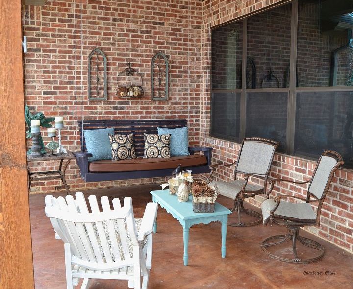 front porch decor, home decor, outdoor furniture, outdoor living, painted furniture, porches