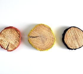 diy painted tree rings, crafts, home decor, mason jars, painting, For an alternative look I painted only the bark of a few tree rings