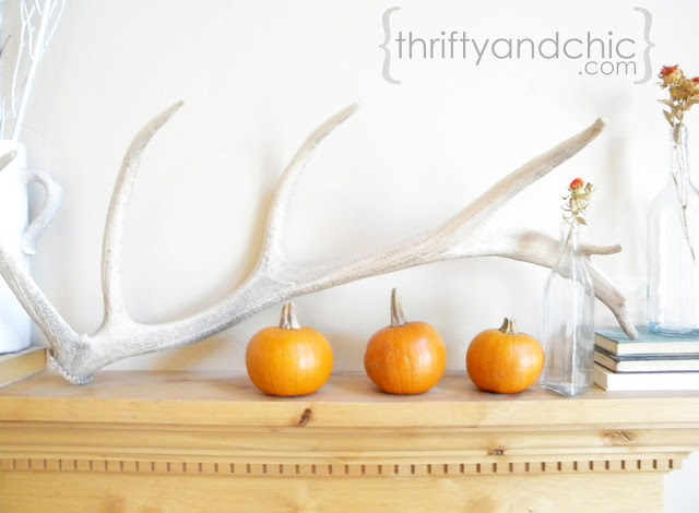 simple fall mantel and decorating for fall, living room ideas, seasonal holiday decor, Simple Fall mantel using neutrals and a few pops of orange