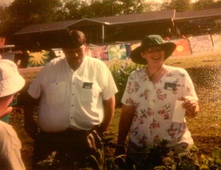 what is a master gardener anyway, flowers, gardening, landscape, outdoor living, Me a million years ago at a festival plant information booth in Maysville GA