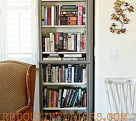 the best diy s upcycled furniture projects and tutorials by redoux, painted furniture, repurposing upcycling, Built in Bookshelves from Closet Organizers I show you how to make stock closet organizers look like expensive built ins