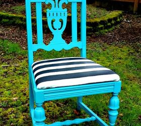blue chair makeover, painted furniture