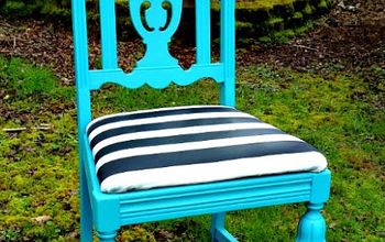 Blue Chair Makeover  #powerofpaint