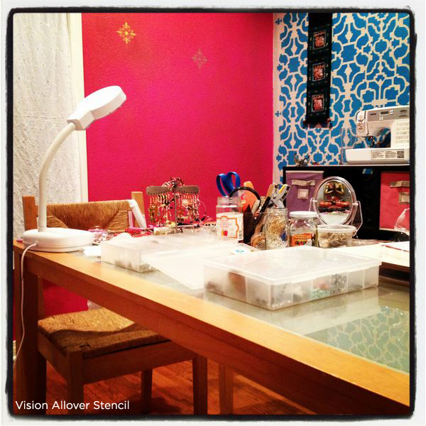 creatively stenciled craft spaces, painting