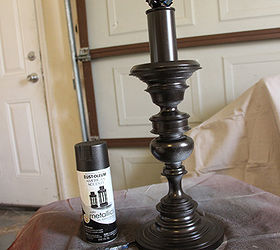 lamp makeover how to spray paint a brass lamp, Painted with Oil Rubbed Bronze spray paint