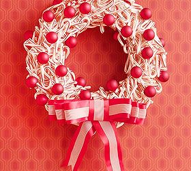 diy project decorating with candy canes, doors, flowers, home decor, wreaths, Candy cane wreath for the front door