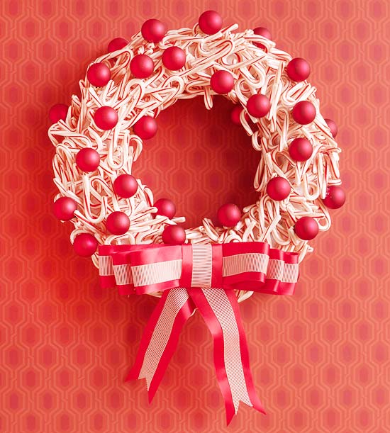 diy project decorating with candy canes, doors, flowers, home decor, wreaths, Candy cane wreath for the front door