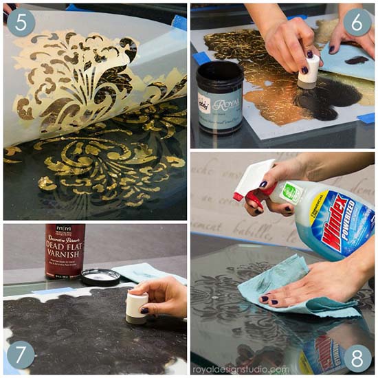 stencil how to reverse stenciling and gilding on glass, Stencils and Supplies from Royal Design Studio