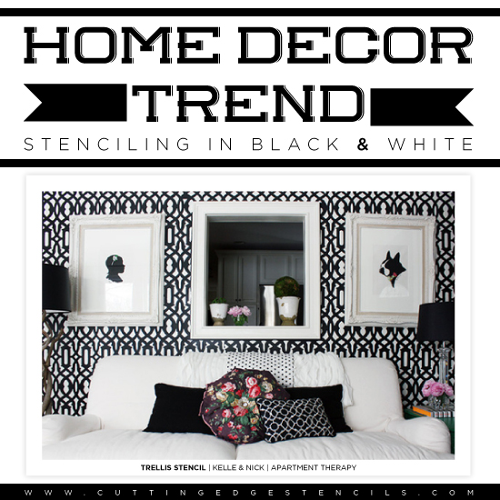 home decor trend stenciling in black white, home decor, painting