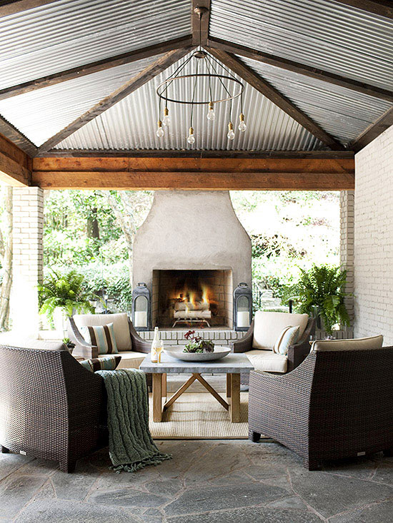 natural elements make perfect outdoor fireplaces tips video, fireplaces mantels, outdoor living, patio, porches, This austere looking outdoor fireplace is minimalistic and perfect for new style homes
