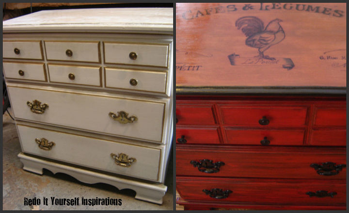 little 3 drawer chest redo, painted furniture, Before and after