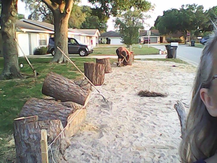 fence made from pine tree, curb appeal, diy, fences, repurposing upcycling, woodworking projects