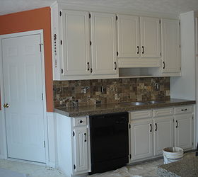 kitchen countertops update, after installation of Granite Transformation countertops and sink