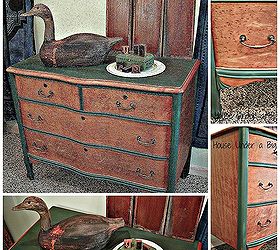 vintage birds eye maple turn of the century dresser, chalk paint, home decor, painted furniture, Photo collage of various view of the Bird s Eye Dresser