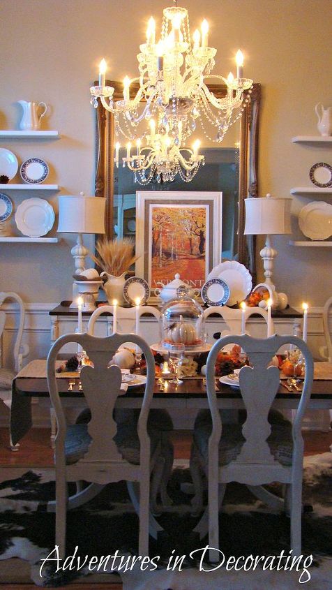 our 2012 fall dining room, dining room ideas, seasonal holiday decor, A simple evening shot