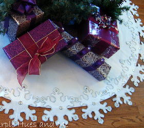 snowflake tree skirt diy, crafts, seasonal holiday decor, Wrap up your holiday decorating with a wintry wonderland of snowflakes