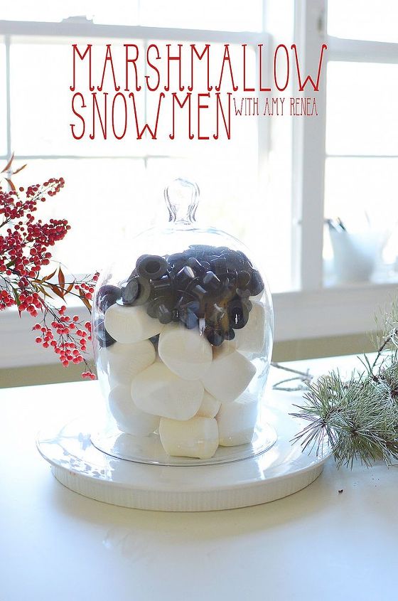 marshmallow snowmen and a wayfair cloche, crafts, seasonal holiday decor, Cloche with supplies for Marshmallow snowmen hometalk wayfair diy decor Christmas snowman