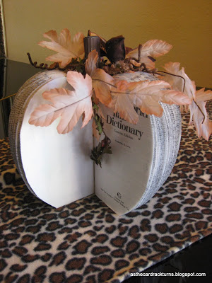 make it pretty monday features, curb appeal, home decor, painted furniture, seasonal holiday decor, Book Pages Pumpkin from