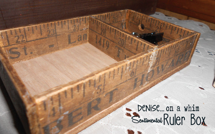 vintage ruler box, crafts, repurposing upcycling