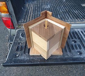 building a birdhouse from scrap cedar off a fence, diy, woodworking projects, finished cedar birdhouse