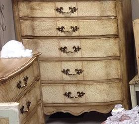 vintage french provincial dressers makeover, painted furniture, 5 Drawer 3 Drawer Dressers AFTER pic