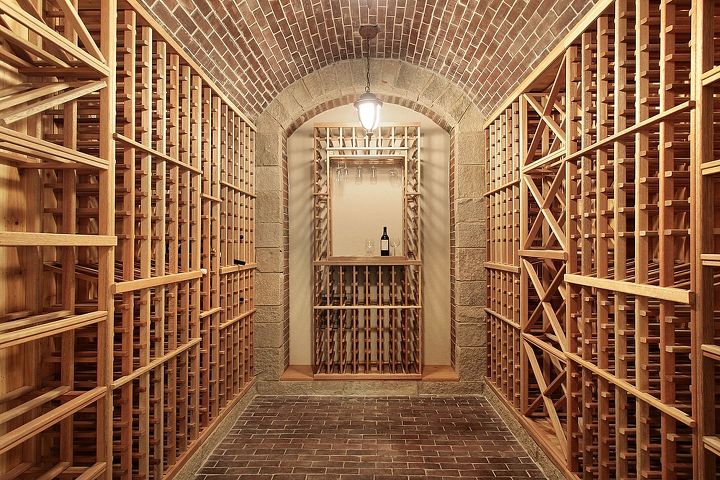 wine cellar walls and flooring, storage ideas