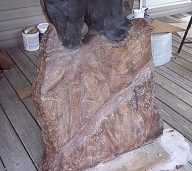 restoring a 65 year old cement statue, crafts, diy, how to, The rock looks good too