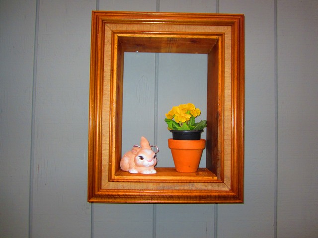 old picture frames made into wall plant hangers, home decor, cleats are used for support